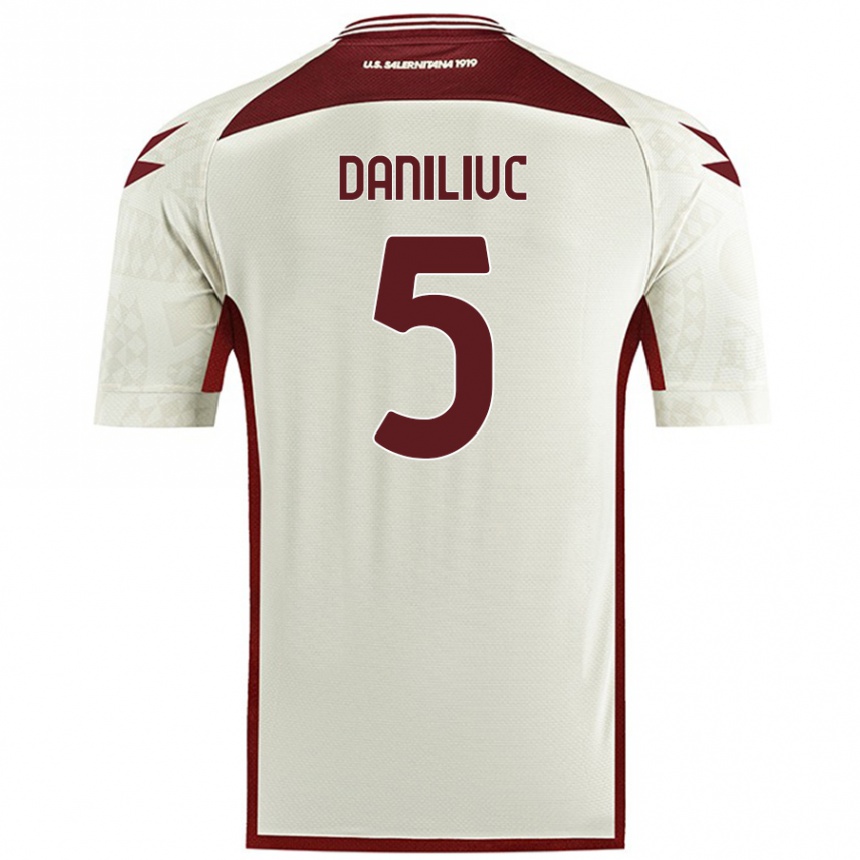 Kids Football Flavius Daniliuc #5 Cream Color Away Jersey 2024/25 T-Shirt