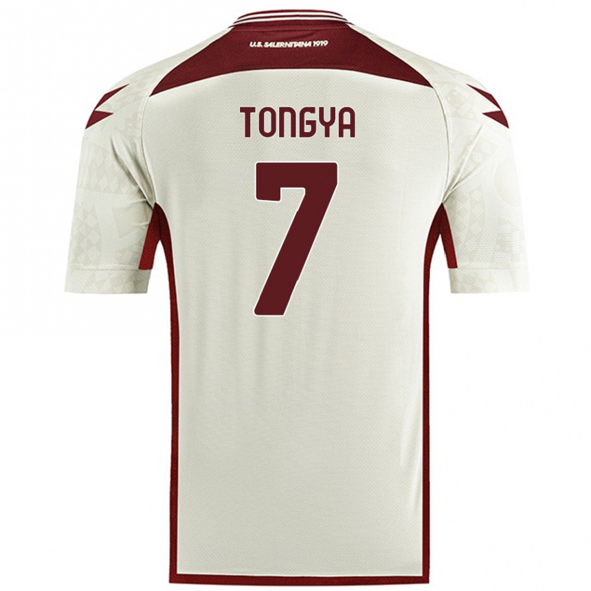 Kids Football Franco Tongya #7 Cream Color Away Jersey 2024/25 T-Shirt