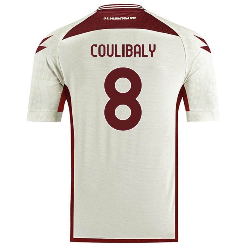 Kids Football Mamadou Coulibaly #8 Cream Color Away Jersey 2024/25 T-Shirt