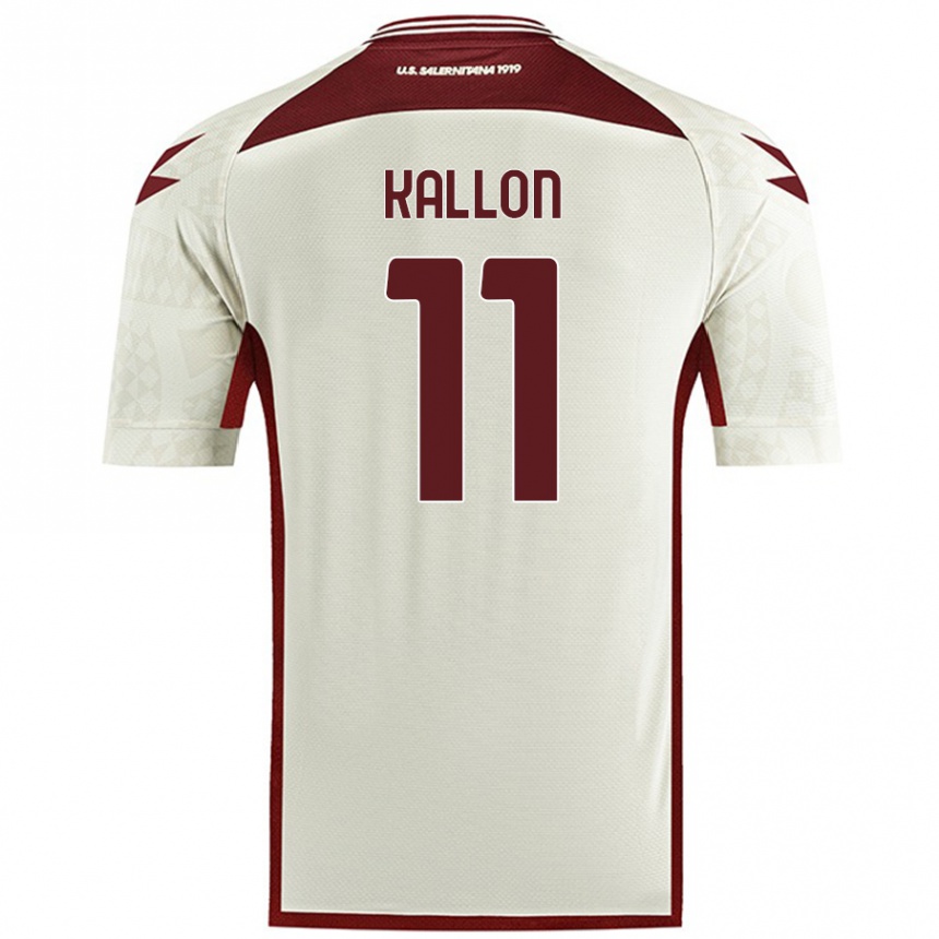 Kids Football Yayah Kallon #11 Cream Color Away Jersey 2024/25 T-Shirt