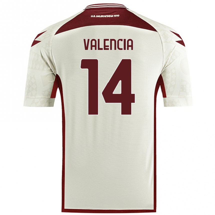 Kids Football Diego Valencia #14 Cream Color Away Jersey 2024/25 T-Shirt