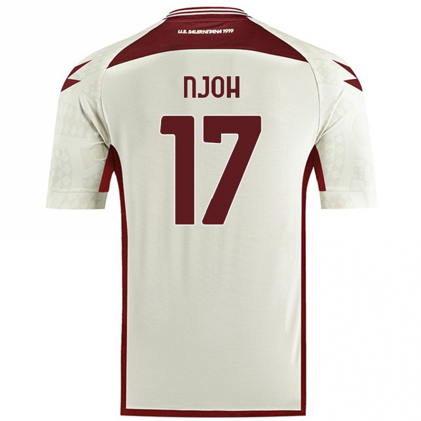 Kids Football Lilian Njoh #17 Cream Color Away Jersey 2024/25 T-Shirt