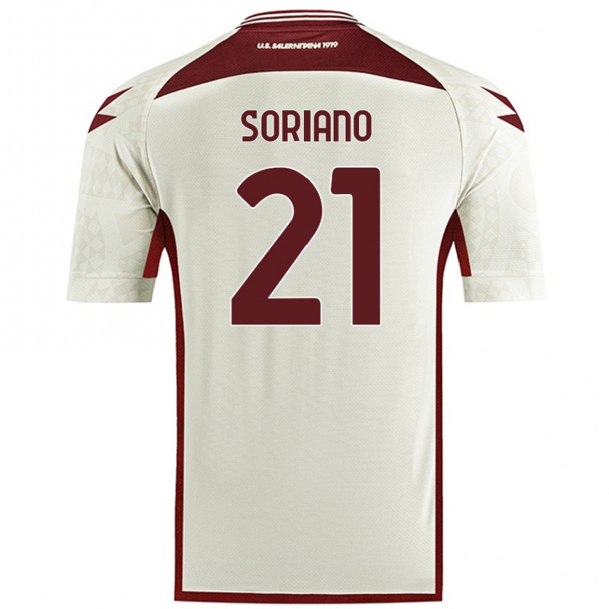 Kids Football Roberto Soriano #21 Cream Color Away Jersey 2024/25 T-Shirt