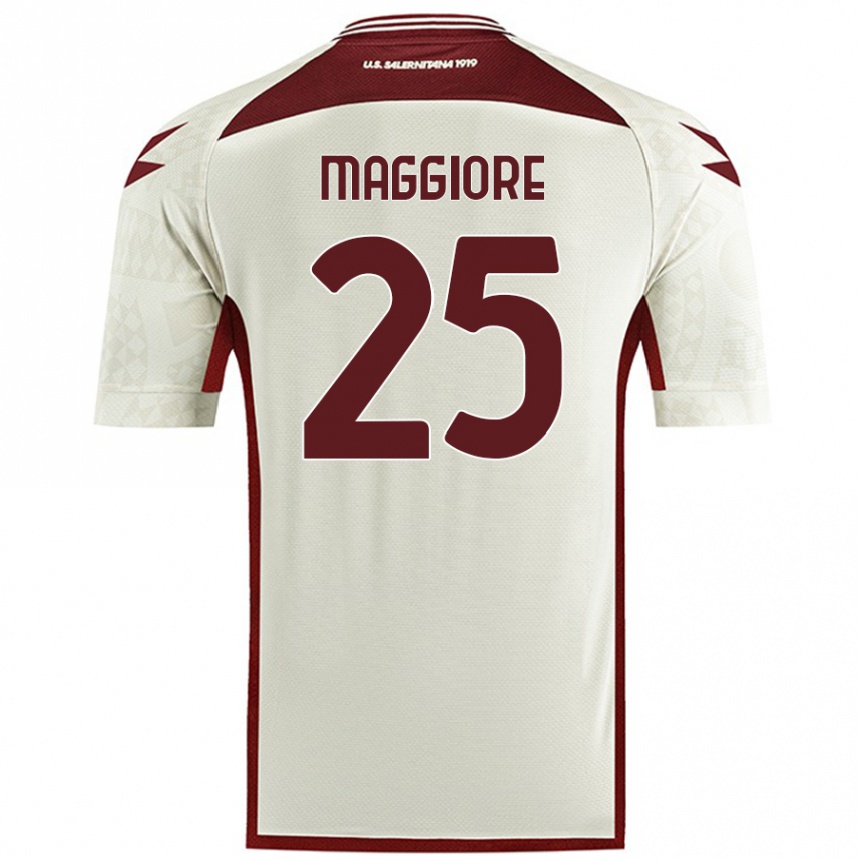 Kids Football Giulio Maggiore #25 Cream Color Away Jersey 2024/25 T-Shirt