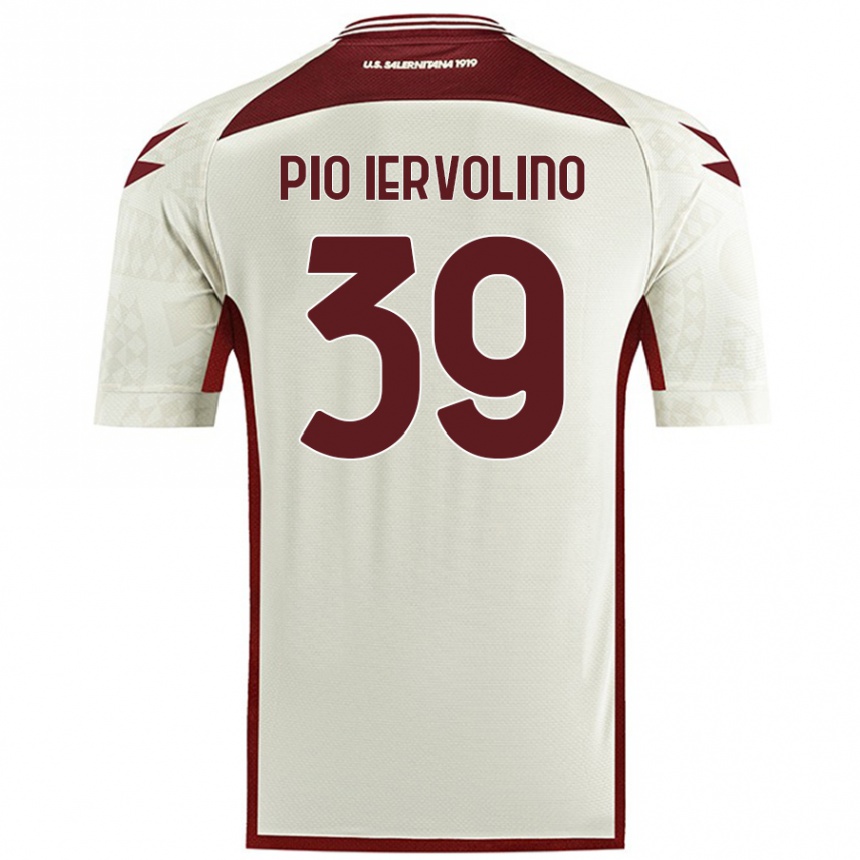 Kids Football Antonio Pio Iervolino #39 Cream Color Away Jersey 2024/25 T-Shirt