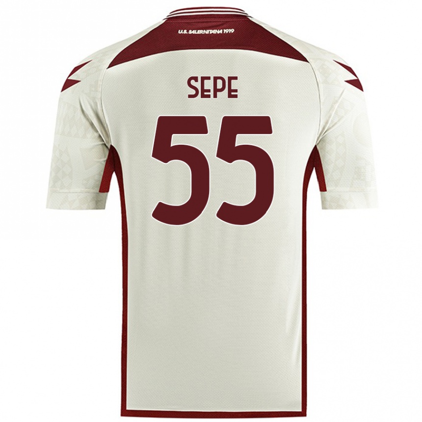 Kids Football Luigi Sepe #55 Cream Color Away Jersey 2024/25 T-Shirt