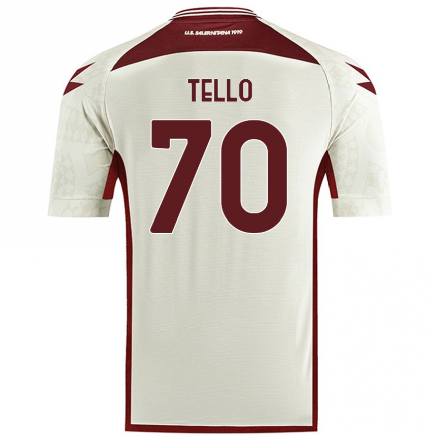 Kids Football Andrés Tello #70 Cream Color Away Jersey 2024/25 T-Shirt