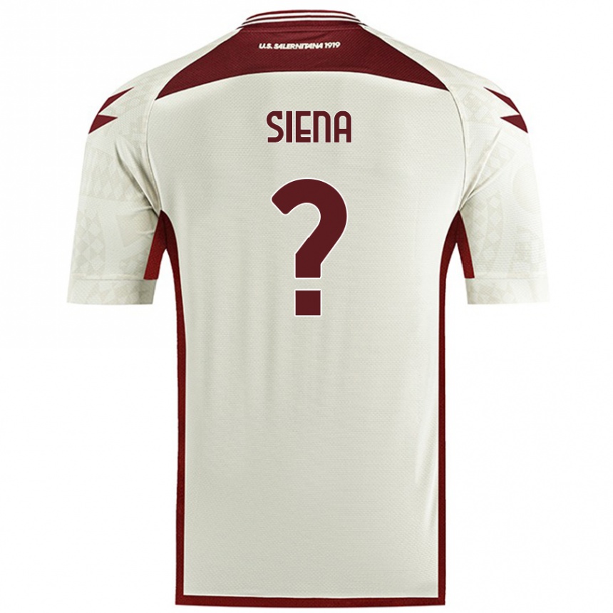 Kids Football Francesco Siena #0 Cream Color Away Jersey 2024/25 T-Shirt