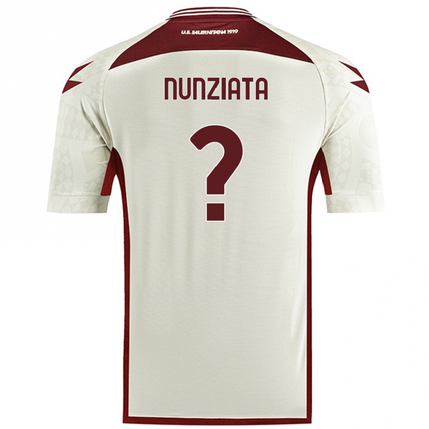 Kids Football Francesco Nunziata #0 Cream Color Away Jersey 2024/25 T-Shirt