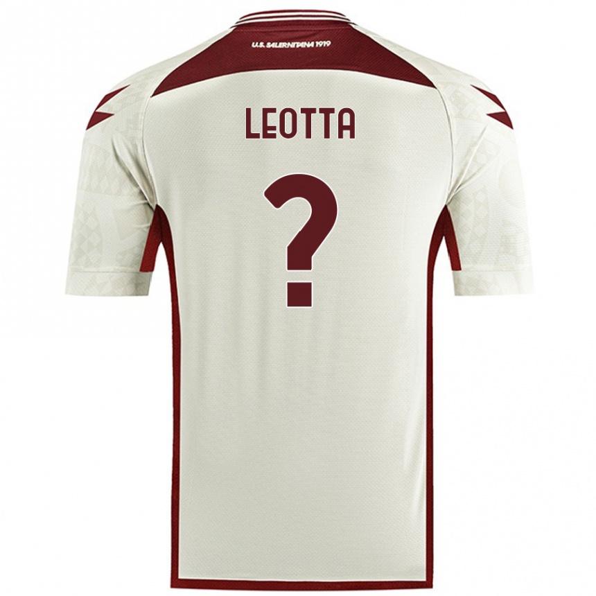 Kids Football Mario Leotta #0 Cream Color Away Jersey 2024/25 T-Shirt