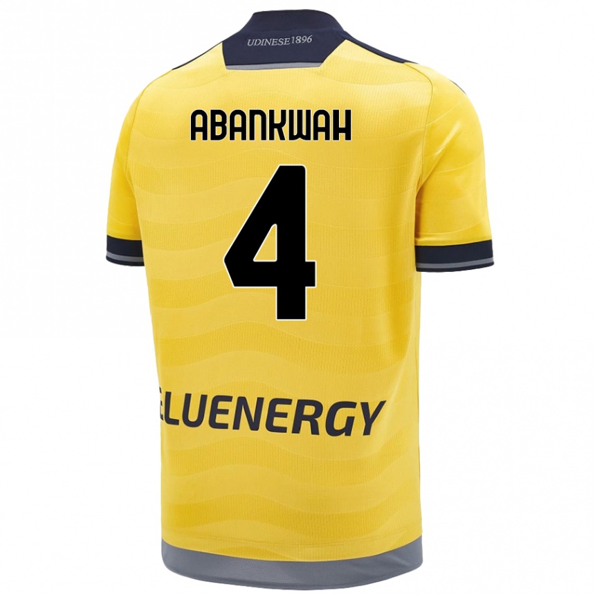 Kids Football James Abankwah #4 Golden Away Jersey 2024/25 T-Shirt