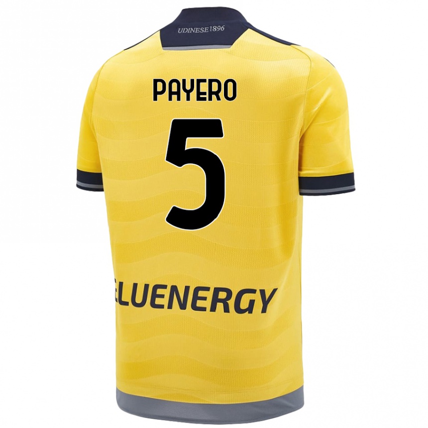 Kids Football Martín Payero #5 Golden Away Jersey 2024/25 T-Shirt