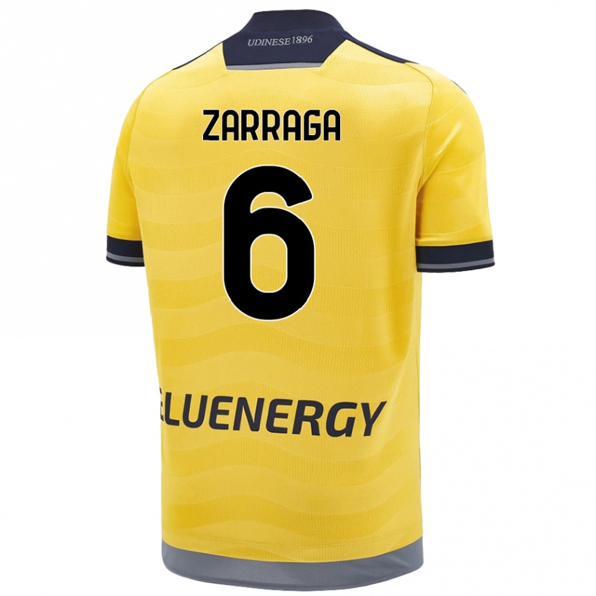 Kids Football Oier Zarraga #6 Golden Away Jersey 2024/25 T-Shirt