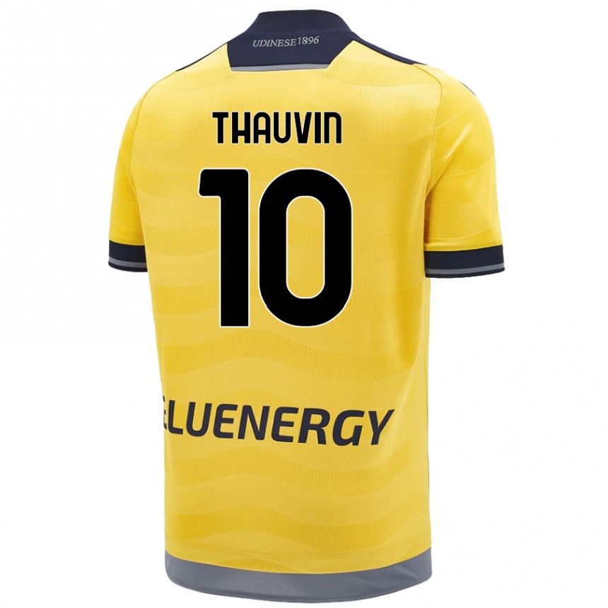 Kids Football Florian Thauvin #10 Golden Away Jersey 2024/25 T-Shirt