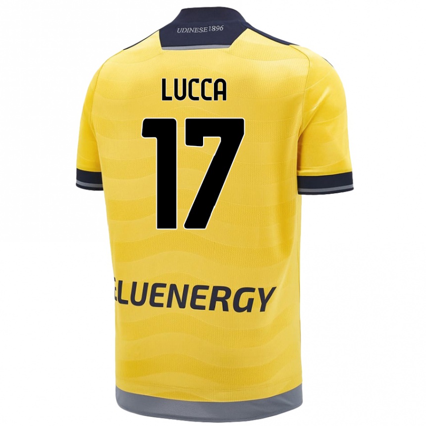 Kids Football Lorenzo Lucca #17 Golden Away Jersey 2024/25 T-Shirt