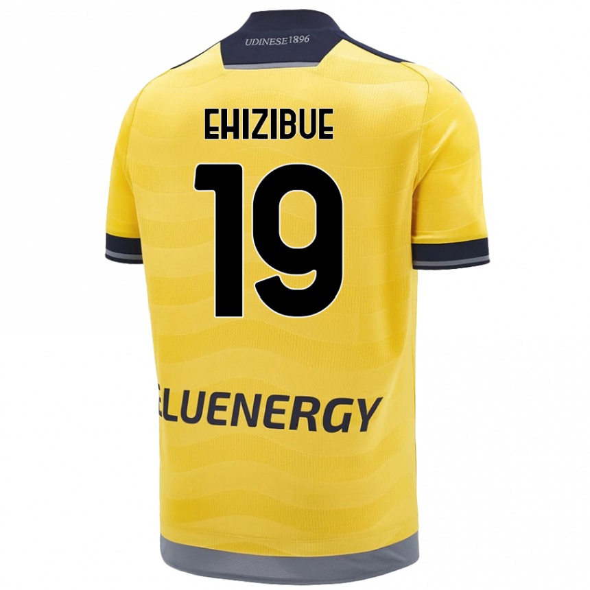 Kids Football Kingsley Ehizibue #19 Golden Away Jersey 2024/25 T-Shirt