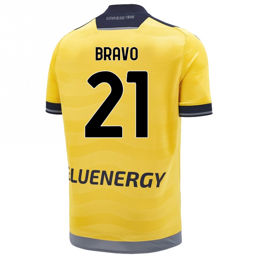 Kids Football Iker Bravo #21 Golden Away Jersey 2024/25 T-Shirt