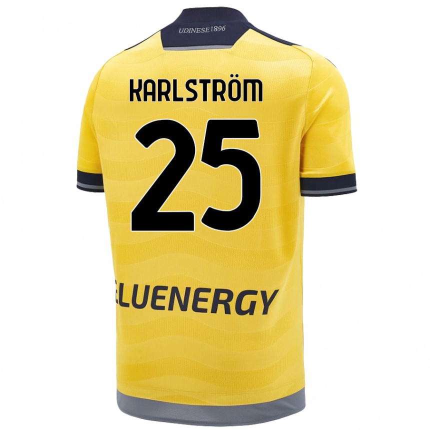 Kids Football Jesper Karlström #25 Golden Away Jersey 2024/25 T-Shirt