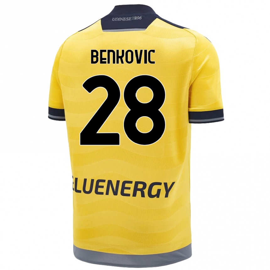 Kids Football Filip Benkovic #28 Golden Away Jersey 2024/25 T-Shirt