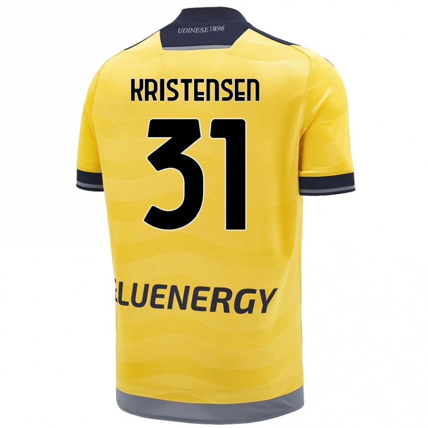 Kids Football Thomas Kristensen #31 Golden Away Jersey 2024/25 T-Shirt