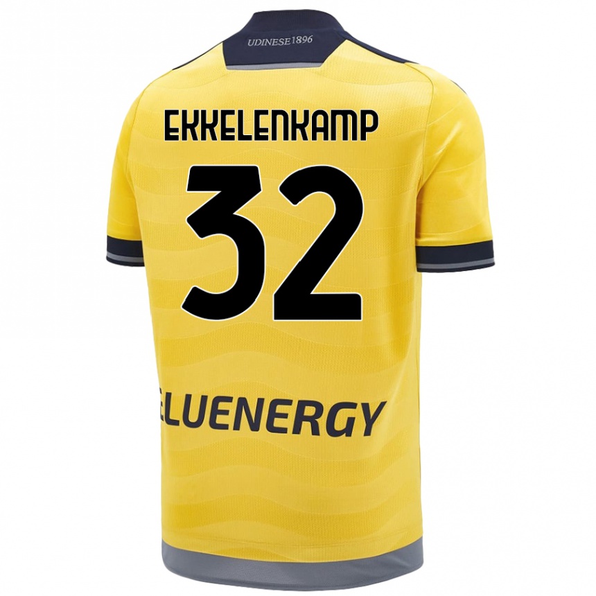 Kids Football Jurgen Ekkelenkamp #32 Golden Away Jersey 2024/25 T-Shirt