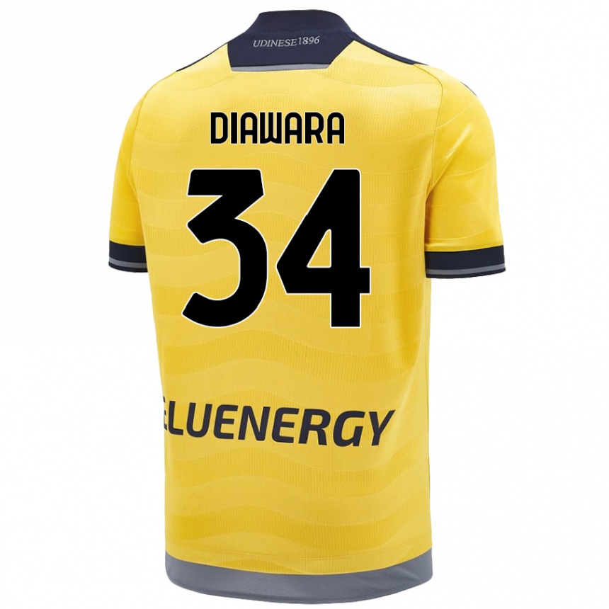 Kids Football Sekou Diawara #34 Golden Away Jersey 2024/25 T-Shirt