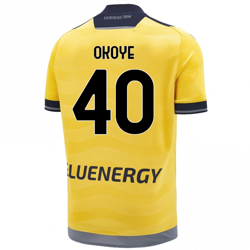 Kids Football Maduka Okoye #40 Golden Away Jersey 2024/25 T-Shirt