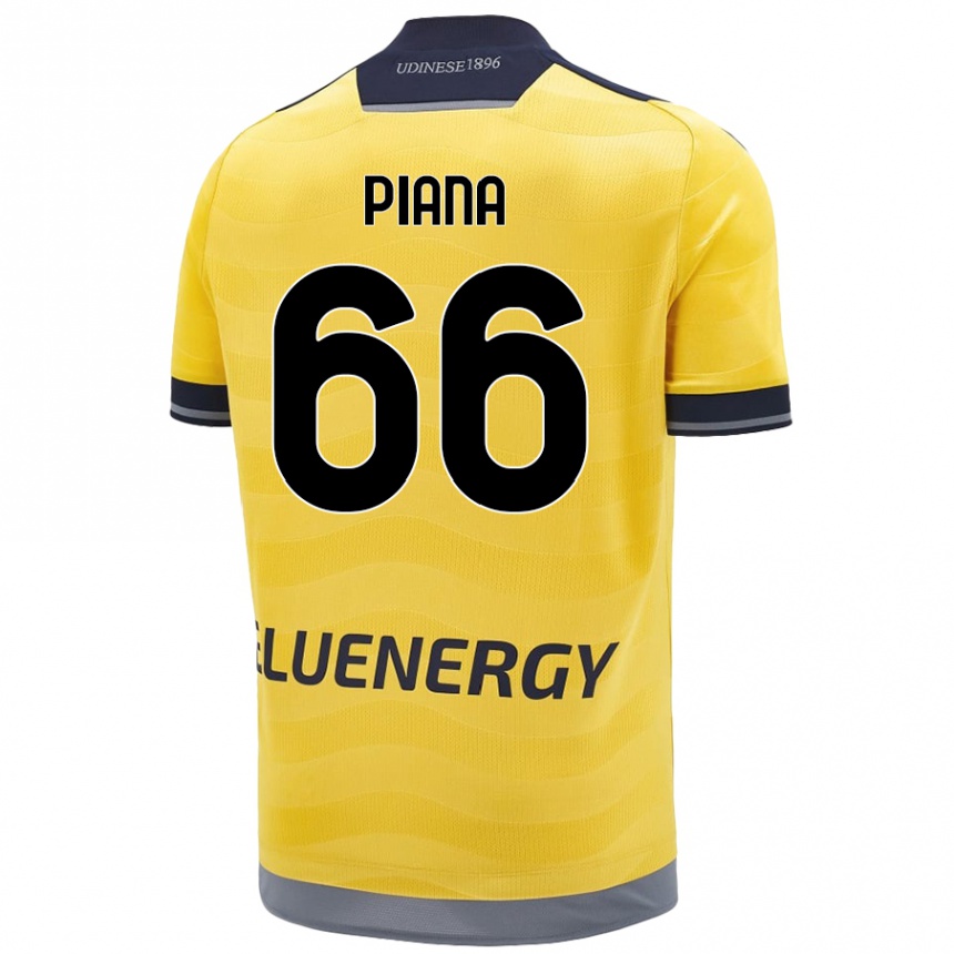 Kids Football Edoardo Piana #66 Golden Away Jersey 2024/25 T-Shirt