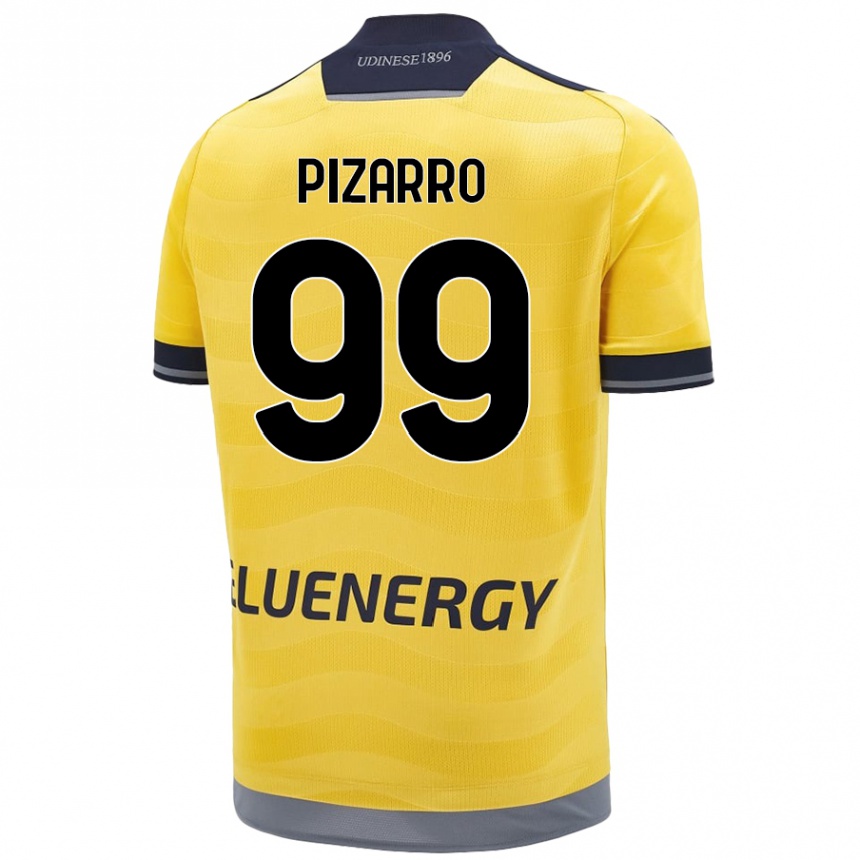 Kids Football Damián Pizarro #99 Golden Away Jersey 2024/25 T-Shirt