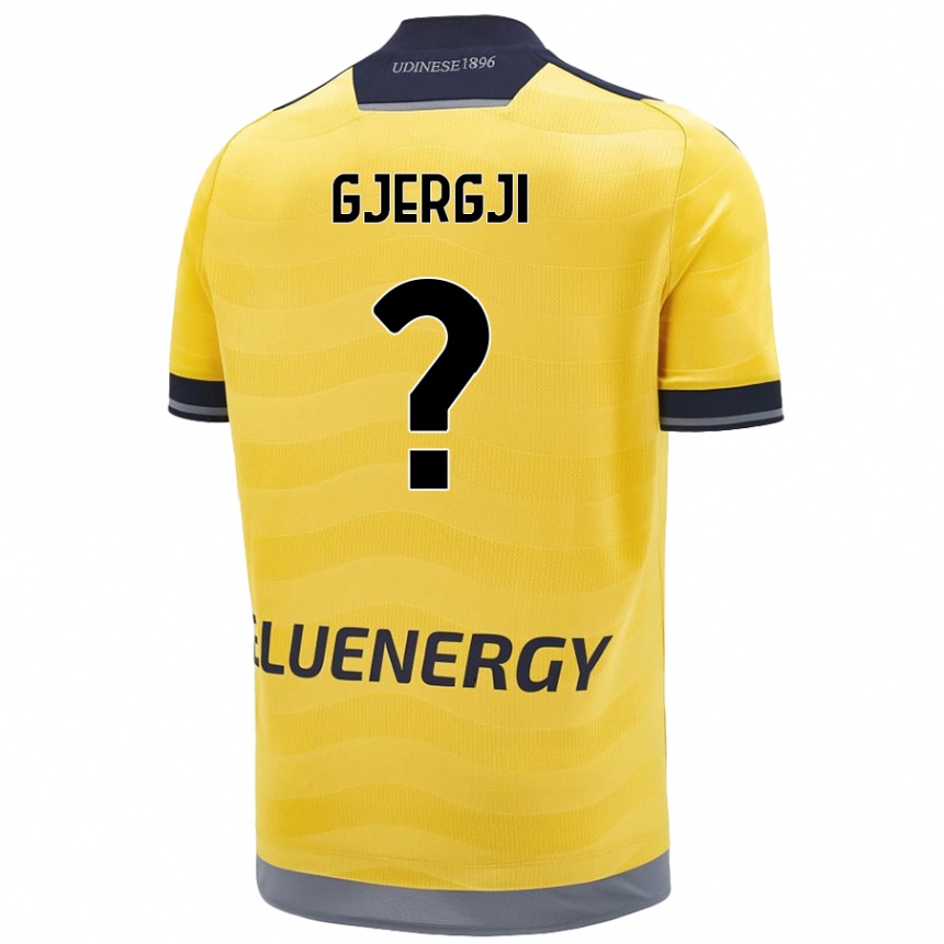 Kids Football Alessio Gjergji #0 Golden Away Jersey 2024/25 T-Shirt