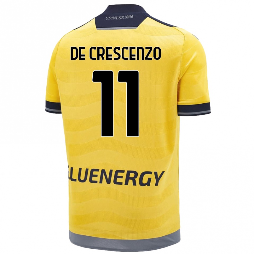 Kids Football Marco De Crescenzo #11 Golden Away Jersey 2024/25 T-Shirt