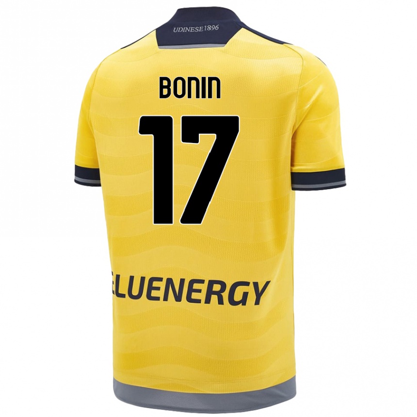 Kids Football Luca Bonin #17 Golden Away Jersey 2024/25 T-Shirt