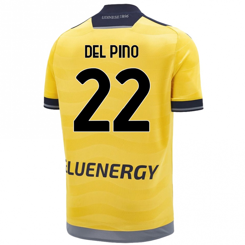 Kids Football Lorenzo Del Pino #22 Golden Away Jersey 2024/25 T-Shirt