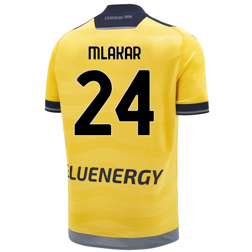 Kids Football Lorenzo Mlakar #24 Golden Away Jersey 2024/25 T-Shirt