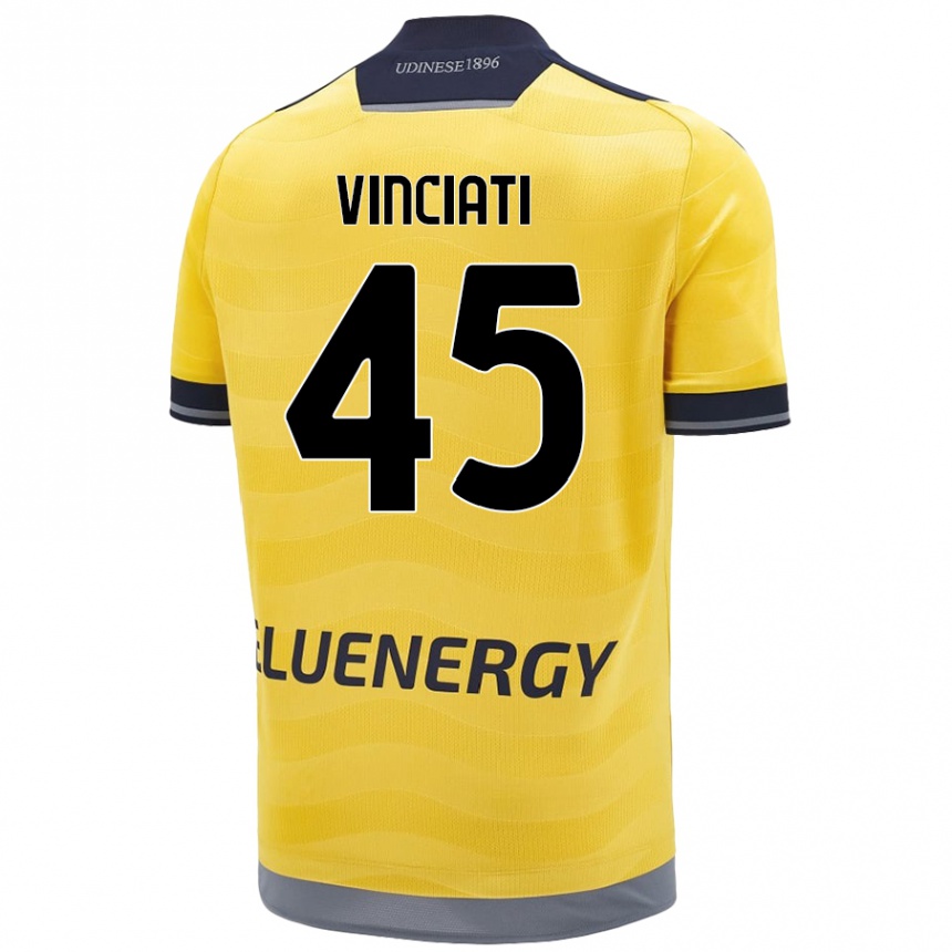 Kids Football Giulio Vinciati #45 Golden Away Jersey 2024/25 T-Shirt