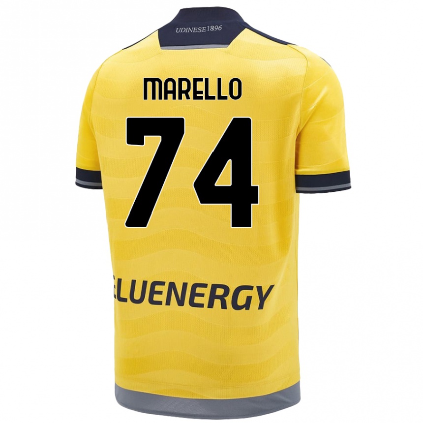 Kids Football Mattia Marello #74 Golden Away Jersey 2024/25 T-Shirt