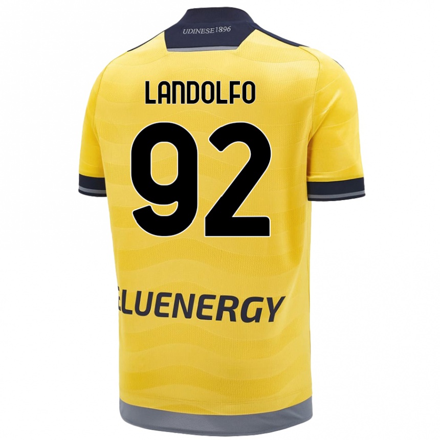 Kids Football Tommaso Landolfo #92 Golden Away Jersey 2024/25 T-Shirt