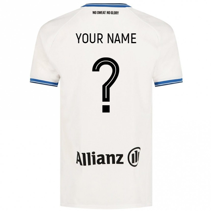 Kids Football Your Name #0 White Away Jersey 2024/25 T-Shirt