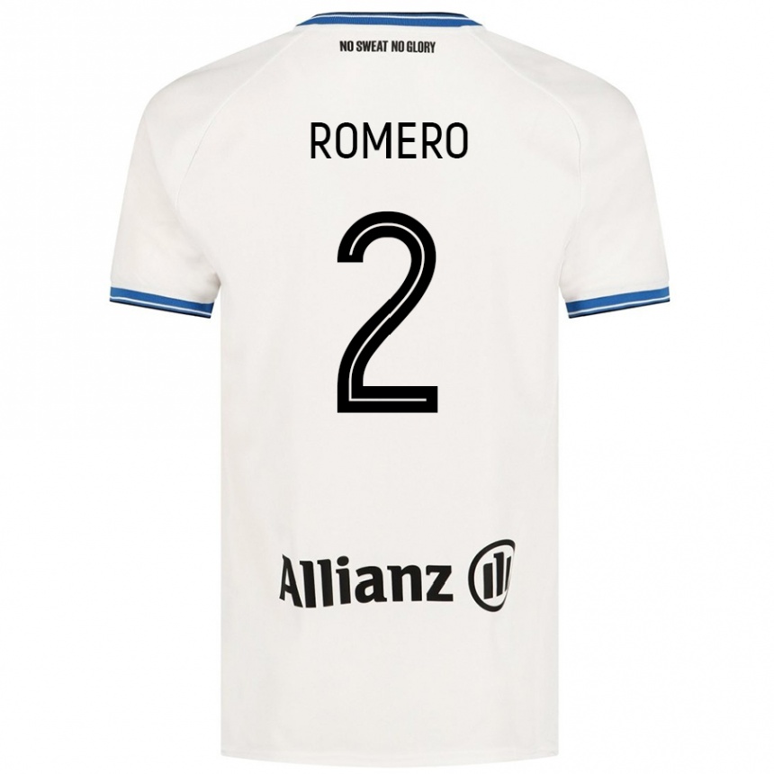 Kids Football Zaid Romero #2 White Away Jersey 2024/25 T-Shirt