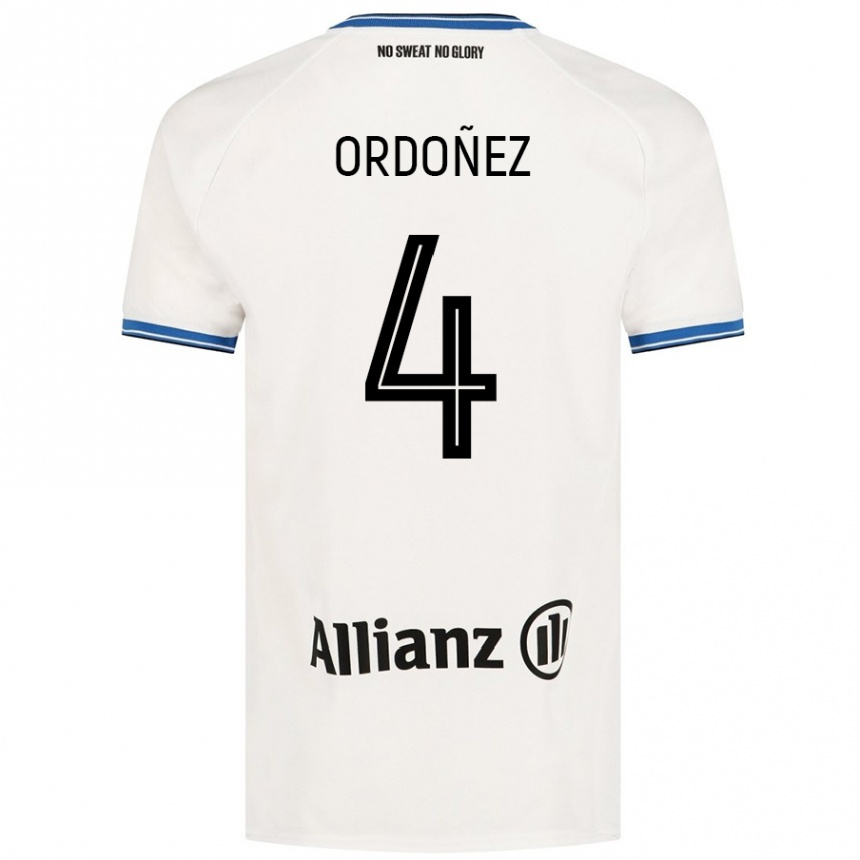 Kids Football Joel Ordóñez #4 White Away Jersey 2024/25 T-Shirt