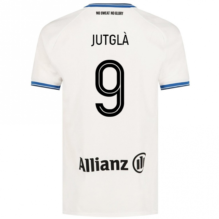 Kids Football Ferran Jutglà #9 White Away Jersey 2024/25 T-Shirt