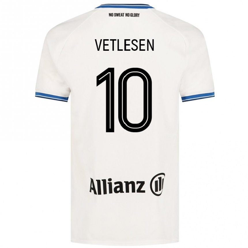 Kids Football Hugo Vetlesen #10 White Away Jersey 2024/25 T-Shirt