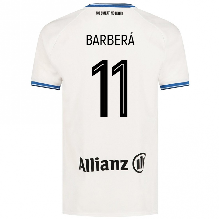 Kids Football Víctor Barberá #11 White Away Jersey 2024/25 T-Shirt