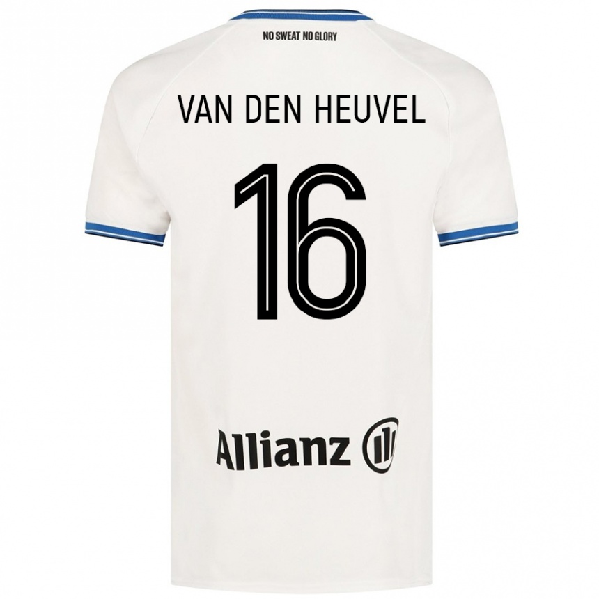 Kids Football Dani Van Den Heuvel #16 White Away Jersey 2024/25 T-Shirt