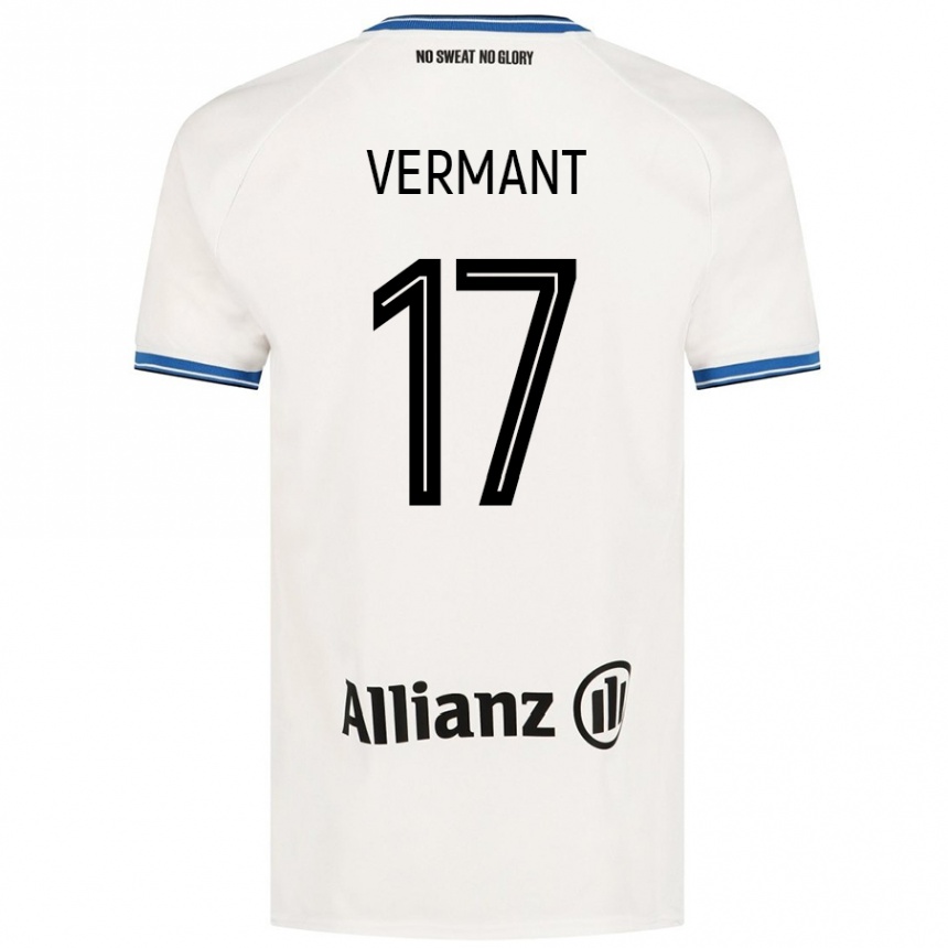 Kids Football Romeo Vermant #17 White Away Jersey 2024/25 T-Shirt