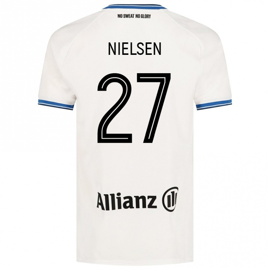 Kids Football Casper Nielsen #27 White Away Jersey 2024/25 T-Shirt