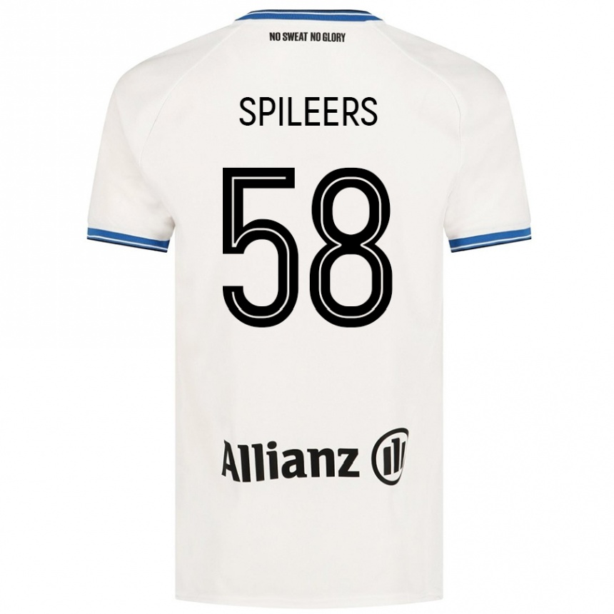 Kids Football Jorne Spileers #58 White Away Jersey 2024/25 T-Shirt