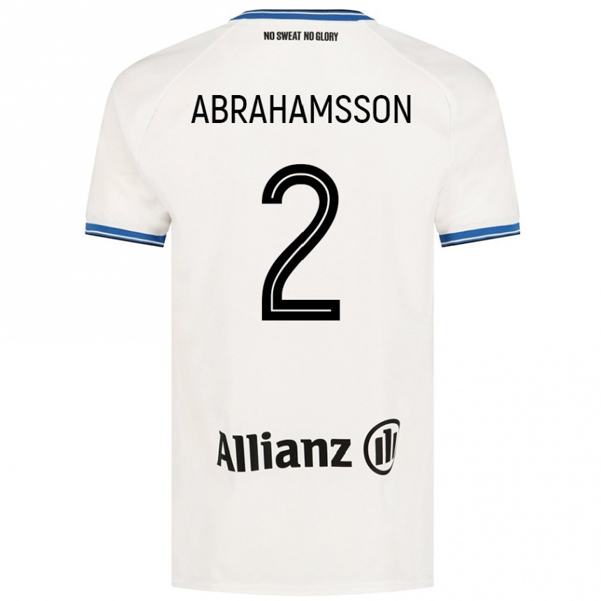 Kids Football Sejde Abrahamsson #2 White Away Jersey 2024/25 T-Shirt