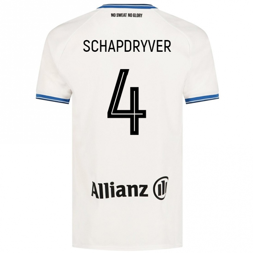 Kids Football Emely Schapdryver #4 White Away Jersey 2024/25 T-Shirt