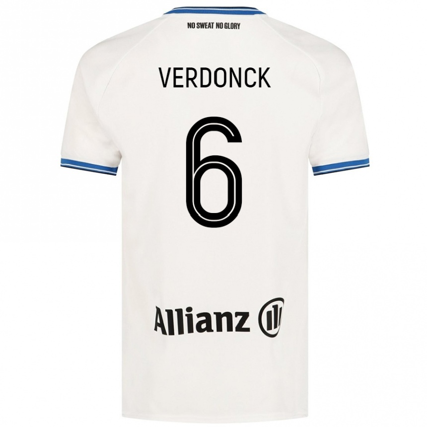 Kids Football Saar Verdonck #6 White Away Jersey 2024/25 T-Shirt